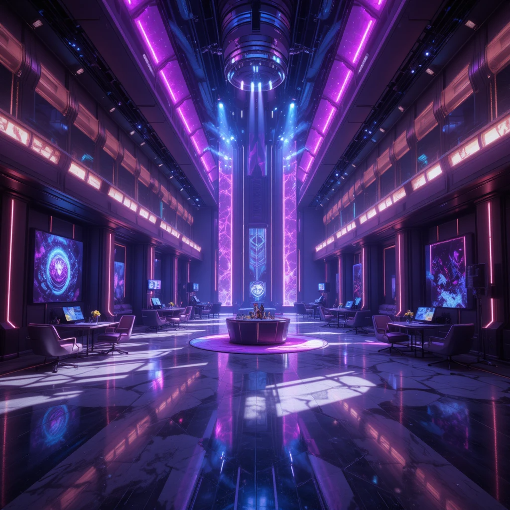 Modern office with AI agents enhancing productivity and collaboration.