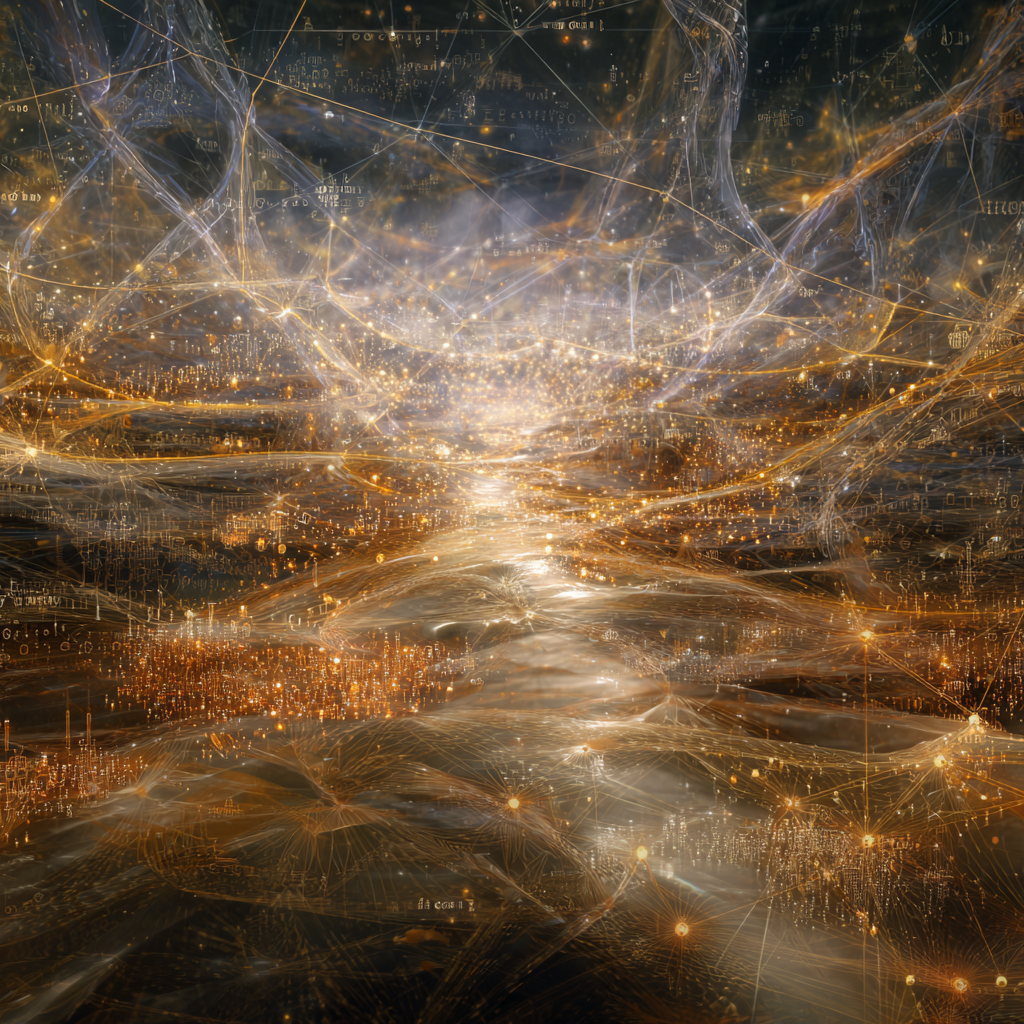 Abstract visual of interconnected AI agents integrating with business applications for automation.